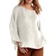 thumbnail image 1 of Camiseta de manga larga y cuello redondo de color liso para mujer: estilo informal y holgado, tejido de poliéster para los días más frescos., 1 of 5