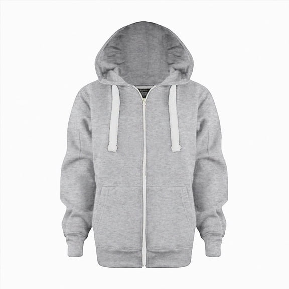 KPOPLK Toddler Boy Zip Up Hoodie Sweatshirt Fall Clothes Long Sleeve Solid Jacket With Hood 1-7 Years Light Gray Size 5-6 Years