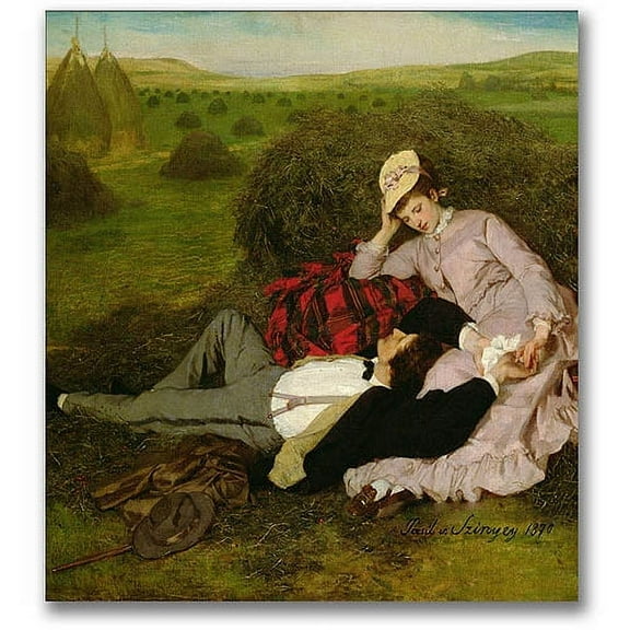 Trademark Fine Art "The Lovers 1870" Canvas Wall Art by Pal Szinyei Merse