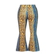 thumbnail image 1 of Femmes Taille Haute Pantalon Évasé Pantalon Slim Femme Grande Taille Rétro Imprimé Floral Bas Jaune S, 1 of 6