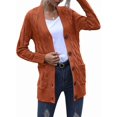 thumbnail image 2 of Women's Open Front Cardigan Sweater Casual Button Down Cable Knit Sweater Coat, 2 of 4