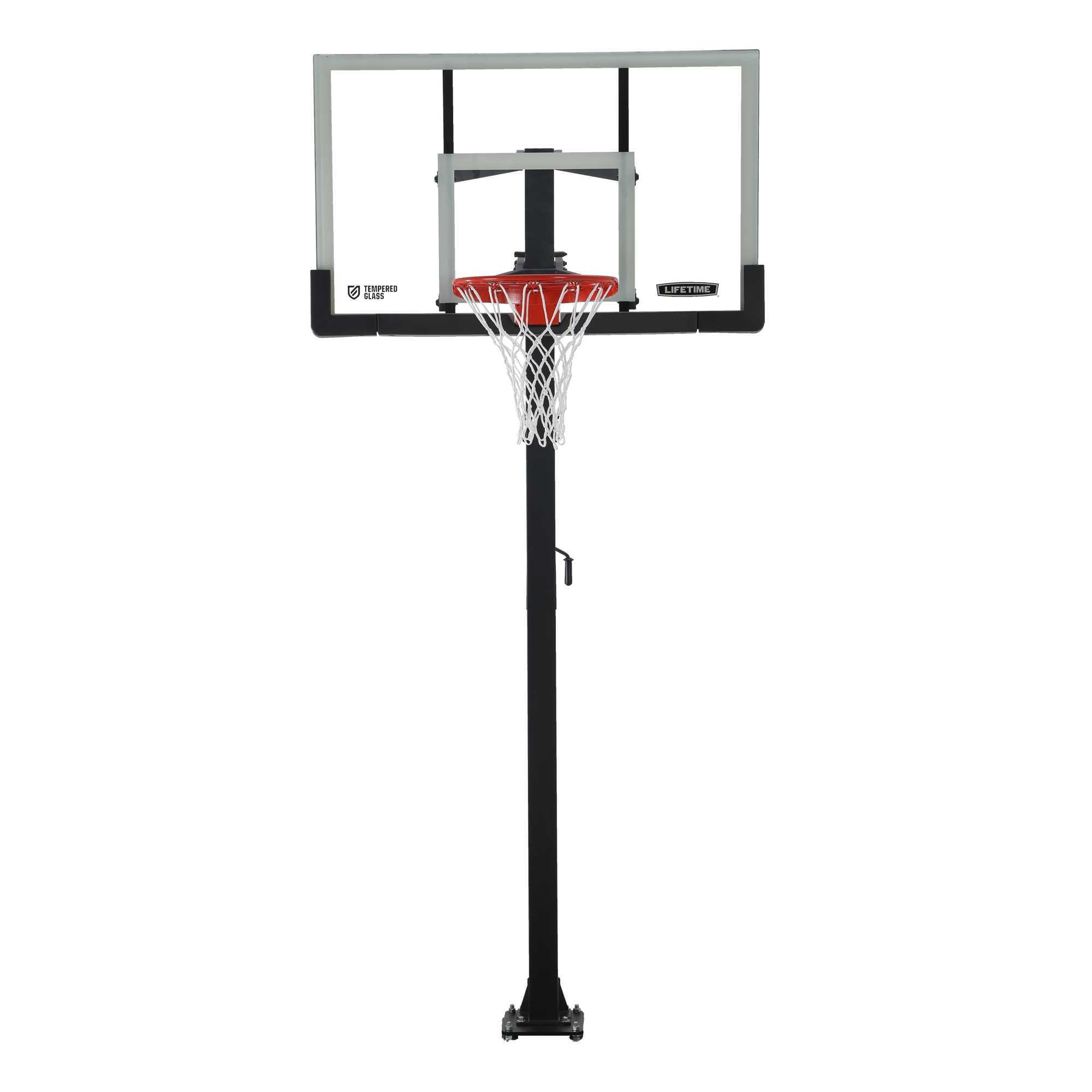 Lifetime Adjustable Bolt Down Basketball Hoop (60Inch Tempered Glass