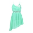 thumbnail image 6 of Raenseen Children Girls Sleeveless Lyrical Ballet Modern Jazz Dance Dress Kids High-Low Gymnastics Light Green XL, 6 of 8