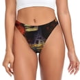 thumbnail image 1 of Balery Vintage Floral Skull Tangas de Algodón para Mujer con Estampado – Ropa Interior Sexy, Transpirable, G-string-X-Small, 1 of 6