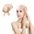 thumbnail image 1 of Female Sleeping Hat with Long Ribbon Wide Large Dustproof Solid Color Silk Night Caps Adjustable Girl Head Cover Hotel Kitchen, 1 of 7