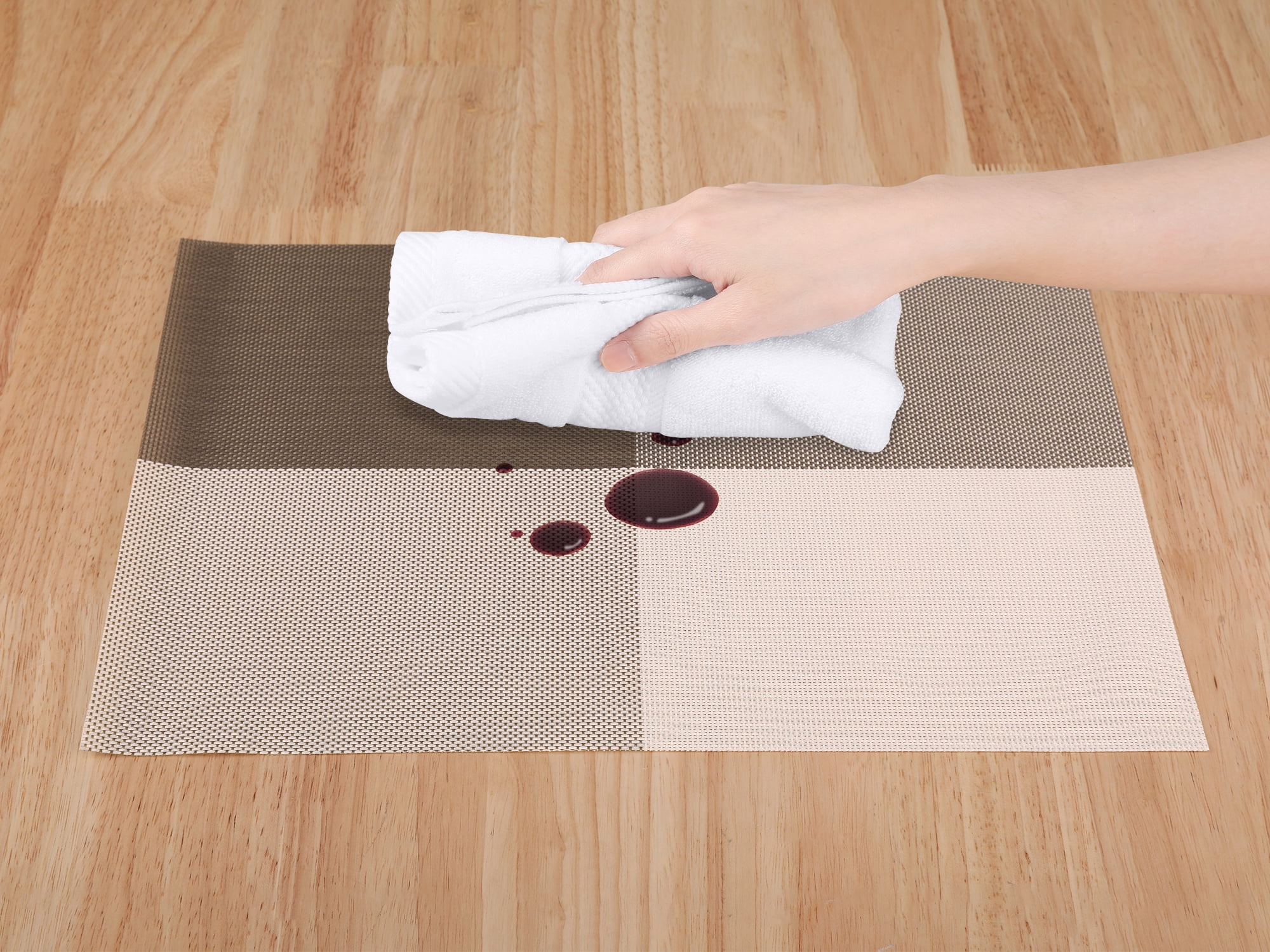 Unique Bargains Placemats for Kitchen Table Heat Resistant Table Placemats Light Coffee