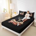 thumbnail image 4 of Feelyou Billiards Sport Kid Queen Sheet Sets, Cartoon Stars Print Flat Sheet, Vintage American Flag Queen Fitted Sheet, Breathable Home Decor, 4-Piece, 4 of 7