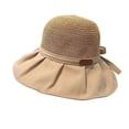 thumbnail image 2 of Only Moment Womens Beach Sun Straw Hat Foldable Straw Hat for Women Polyurethane Fiber Summer Beach Sun Straw Hats for Women Wide Brim Packable Travel Bucket Hats Khaki,One Size, 2 of 3