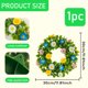 thumbnail image 3 of Courtyard Simulation Green Plants Flower Wreath Artificial Daisys Simulation Flower Wreath Small Flower Wreath Home Door Hanging, 3 of 9