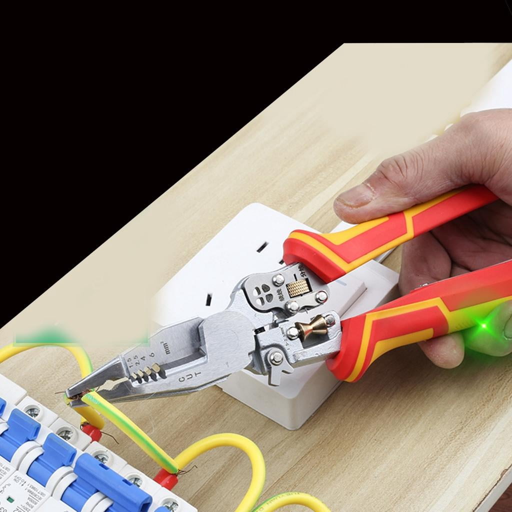CEORPER Wire Stripper 9 in 1 Wire Stripping Pliers for Cutting and Pulling Wires with Electricity Measurement Function