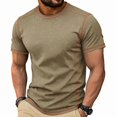 thumbnail image 2 of JULMCOMO T Shirts for Men Crew Neck Short Sleeve Regular Fit Contrast Seam Stitching Summer Shirt Casual Classic Tees Khaki M, 2 of 7
