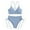 Sky Blue, variant on Efsteb 2 Piece High Waisted Bikini Set for Women V Neck Backless Strap Split Swimsuit Solid Color Drawstring Two Piece Bathing Suit (Yellow,M)