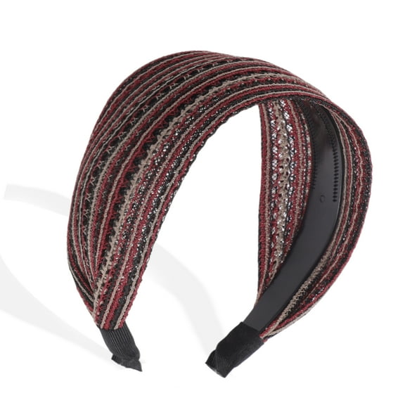 Vocoste Wide Headbands for Women Extra Wide Bohemia Headbands Thick Headbands with Teeth Hair Accessories Red