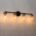 thumbnail image 6 of LNC Deferoiry 30-in 4-Light Matte Black LED Modern/Contemporary Vanity Light, 6 of 11