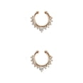 thumbnail image 4 of Jumpingount Anillo de nariz falso, tachuelas, aleación de moda, para el cuerpo, Clip para el tabique, accesorios de joyería Cristal azul plateado mostrar como imágenes 2piezas, 4 of 6