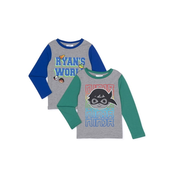 Ryan's World - Ryan's World Boys Long Sleeve Graphic T-Shirts, 2 Pack ...