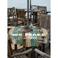 thumbnail image 3 of Outdoor Tablecloth with Umbrella Hole Zipper Spoon Knife Kitchen Round Tablecloth 60" Waterproof Outside Table Cloth Teal Brown Wooden Grain Patio Table Cover Tablecloths for Picnic Party, 3 of 8
