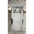 thumbnail image 3 of Ambesonne Vintage Airplane Quilted Bedspread Set 2 Pcs, Windows Detail, Twin Size, Grey Black, 3 of 3