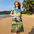 thumbnail image 4 of Rateoe Prairie Pasture Cow Pattern Women’s Short Sleeve Dress – Casual Elegant Summer A-Line Dress for Everyday Wear, 4 of 6