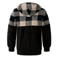 thumbnail image 5 of EOYWHK Fleece Hoodies for Men Long Sleeve Sherpa Lined Hooded Sweatshirt Big and Tall Plaid Bomber Jackets Full Zip-Up Outwear Jackets ,S-5XL, 5 of 5