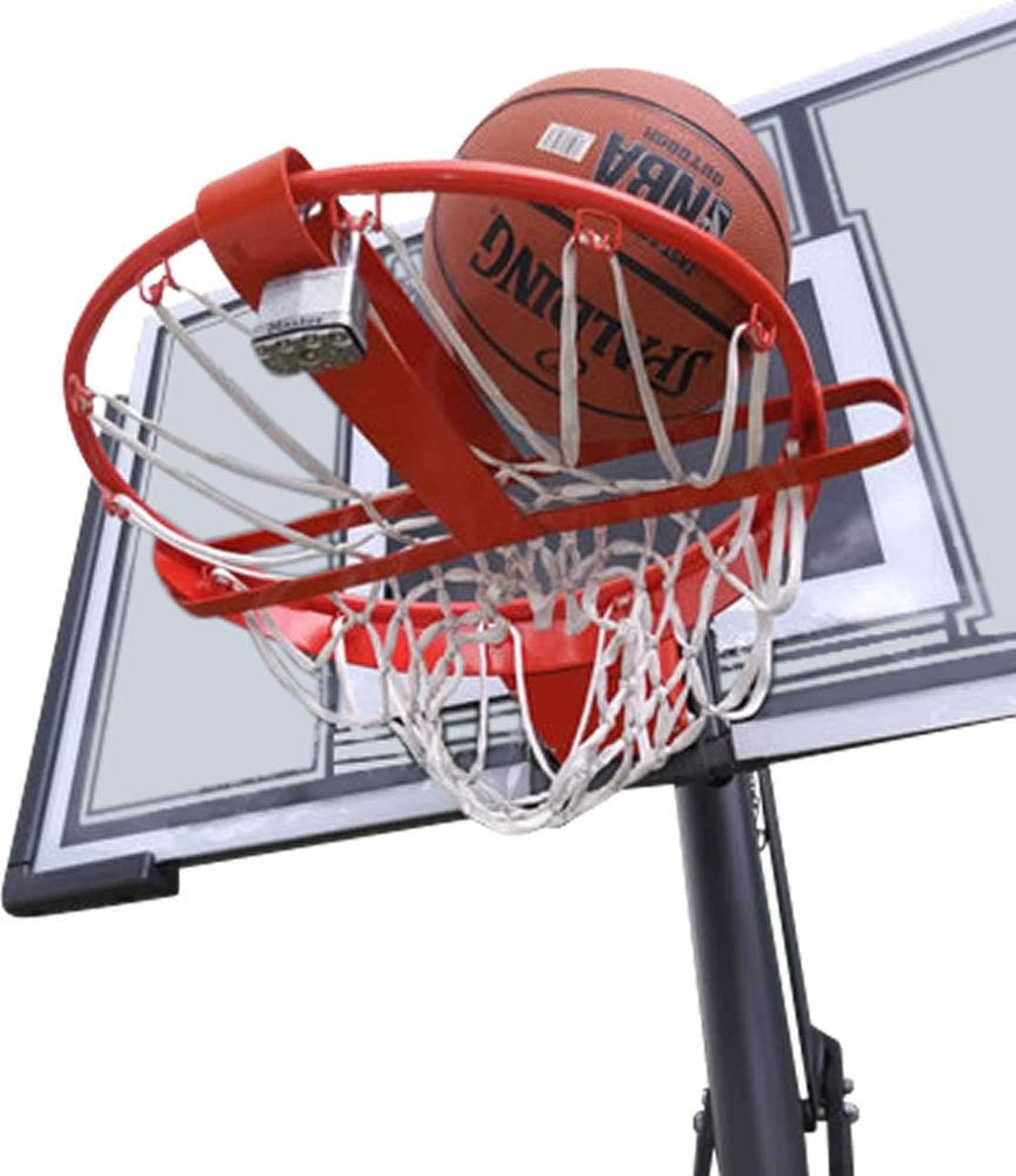 HoopBoot Basketball Goal, Rim, Hoop Lock (Orange) Lock Sold Separately