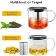 AMZCKU 50oz Vintage Glass Teapot With Removable Infuser - Stovetop Safe Borosilicate Tea Kettle
