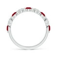 thumbnail image 2 of ANGARA Natural Floating Ruby and Diamond Semi Eternity Wedding Ring in 14K White Gold for Women (Size-3mm) | July Birthstone Jewelry for Her, 2 of 9