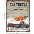 thumbnail image 2 of Vintage Iron Hanging Plate Retro Vintage Decor Metal Tin Sign Sea Turtle and Co Bath Soap was Your Paws Funny Retro Wall Art Sign for Bathroom Home Decoration Housewarming Gift 12"x16", 2 of 8