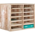 thumbnail image 3 of Wood Desktop Literature Organizer Adjustable File Sorter Mail Center Magazine Holder Paper Storage Cabinet Classroom Keepers Mailbox  Layers and Columns)  Antique, 3 of 6