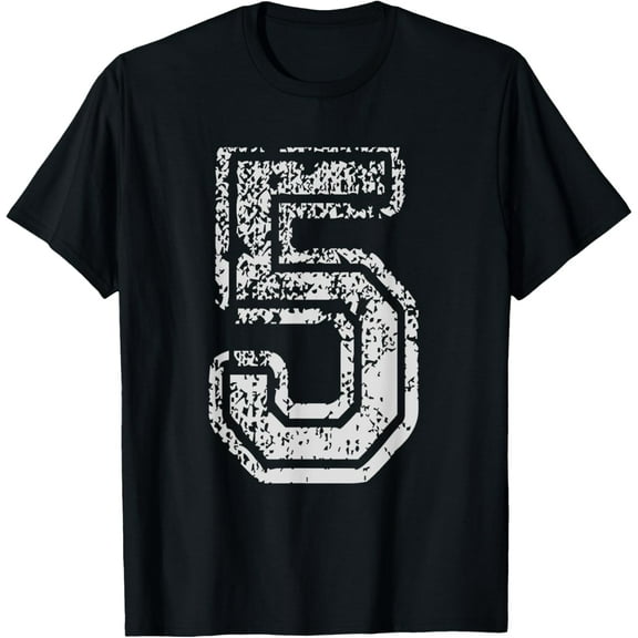 Team Jersey Uniforms Number 5 Five School Sports Birthdays T-Shirt