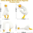 thumbnail image 3 of 4 PCS Resin Goose Figurine Computer Monitor Decor,Cute Mini Goose Statues for Car Dashboard,Funny Desk/TV/Photo Frame Decorations (White Goose), 3 of 8