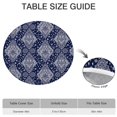 thumbnail image 6 of Round Fitted Tablecloth for 38-42 Inch Tables, 44" Boho Floral Design with Elastic Edge, Spillproof for Dining Room & Patio, 6 of 7