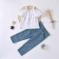 thumbnail image 2 of IROINNID Girl's Summer Stylish Two-piece Comfy Jeans With Suspender Top, 2 of 9