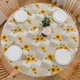 thumbnail image 1 of GFDYREE Nappe Ronde Ajustée en Vinyle avec Endos en Flanelle, Bord Élastique, Nappe en Plastique Imperméable, Résistante aux Taches, Essuyable, pour Table Ronde de 40 Pouces-44 Pouces, 1 of 7