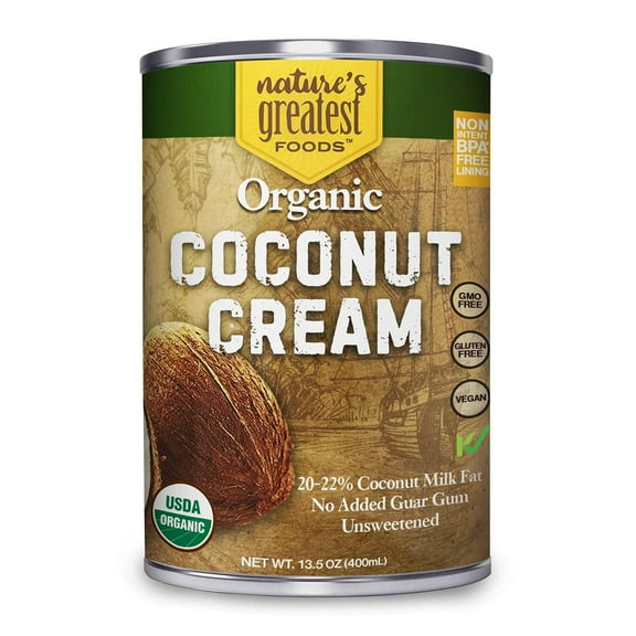 Pack of 12, Natures Greatest Foods Unsweetened Organic Coconut Cream, 13.5 oz
