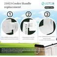 thumbnail image 5 of 2 Pack - Cooler Handle Replacement Kit Compatible with Ig-loo 21023 25-72 Quart Cooler Handle with Screws,Includes 2 Swing-up 2 Hole Handle and 4 Screws$$Sport & Recreation Other, 5 of 6