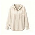 thumbnail image 5 of Textilo Cotton Linen Hoodie for Women Long Sleeve Button Down Hooded Shirts with Pocket Sun Protection Blouses Summer Beach Vacation Casual 2026 Lightweight Clothing,Beige M, 5 of 5
