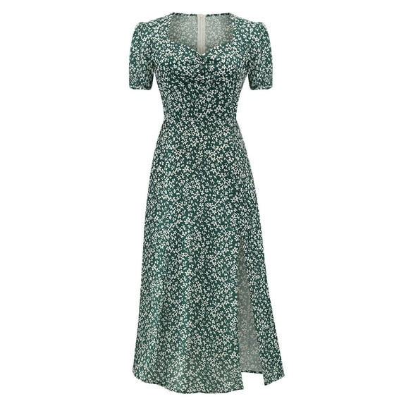 STETMN Ladies Oversized Maxi Dresses Casual Loose Pockets Long Dress Short Sleeve Split Maxi Dresses