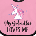 thumbnail image 4 of Inktastic My Godmother Loves Me Unicorn Girls Baby Bib, 4 of 4