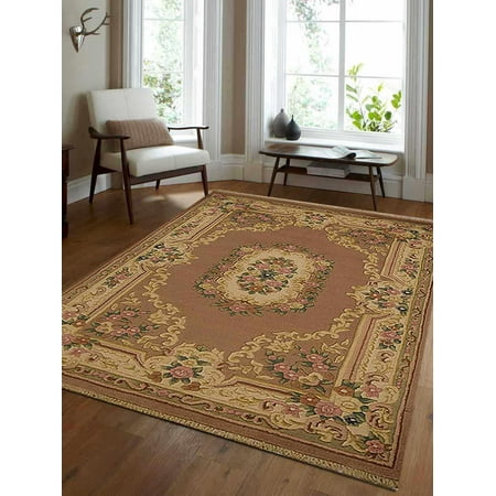 - Rugsotic Carpets Hand Knotted Aras Wool 3'x5' Area Rug Oriental Peach AR0101