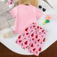 thumbnail image 2 of kaprioy Toddler Girls Summer 2Pcs Outfits Set Cute Print T-Shirt & Allover Ladybug Shorts Outfit Insect Theme Kids Outfit, 2 of 9
