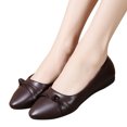thumbnail image 5 of NOKIO Women's Flats Shoes Ballet Flats Dress Shoes Comfortable PU Leather Slip on Shoes for Women Low Heeled Non Slip Round Toe Bow Tie Breathable Slip On Lazy Shoes, 5 of 7