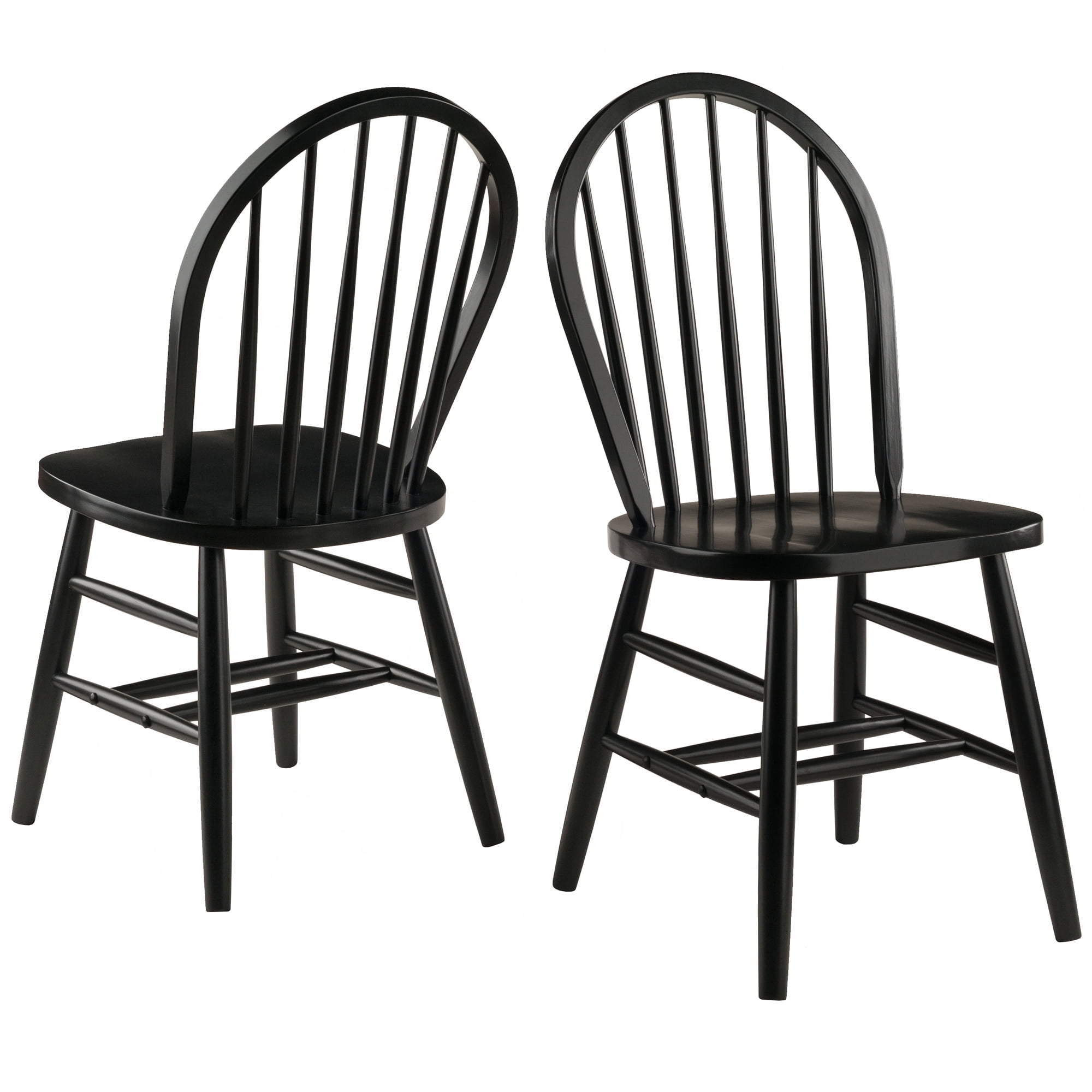 Winsome Wood Windsor Chairs, 2-PC, RTA, Black Finish - Walmart.com