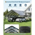 thumbnail image 4 of 20X25 FT Heavy Duty Car Ports Kit Metal Carport Kit with Reinforced Frame & Anchor Bolts, for RV, Truck, Boat, Tractor Shelter, 100MPH Wind/35PSF Snow Rating, Easy Assembly, 4 of 8