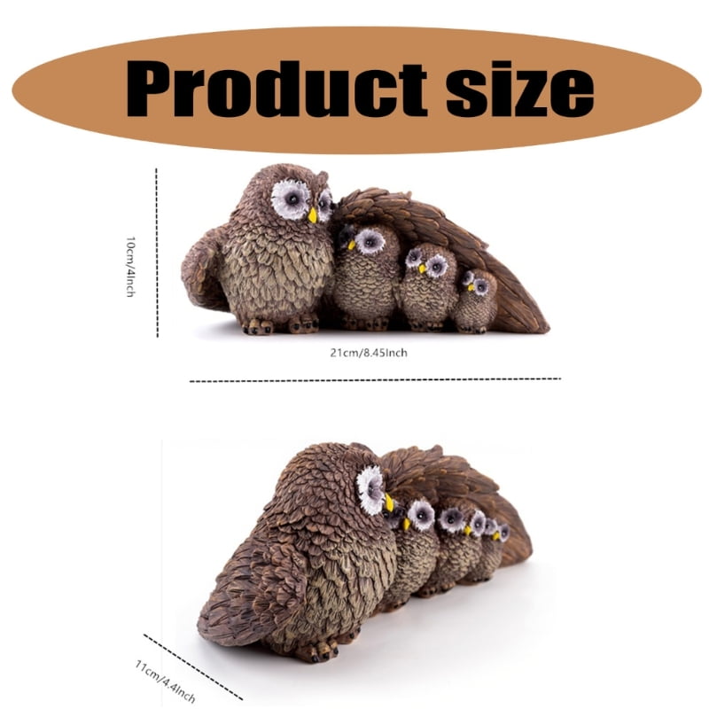 Resin Figurines Sculptures Table Centrepieces for Living Room Owl Family Statues Garden Decors Housewarming Gift