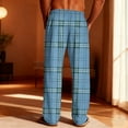 thumbnail image 3 of talentlend Plaid Pajama Pants for Men Drawstring Lounge Pant Soft Sleepwear Elastic Waist Bottoms with Pockets, 3 of 7