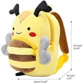 thumbnail image 2 of Mochila para niños pequeños Mochilas de animales del zoológico Bolsa de felpa linda Dibujos animados 10 "Bolsa de libros preescolar para 1-6 años Niñas Niños Abeja oso de fresa  Juguete, 2 of 3
