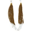 thumbnail image 2 of Collier Multistrand Maasai Blanc et Or, 2 of 5