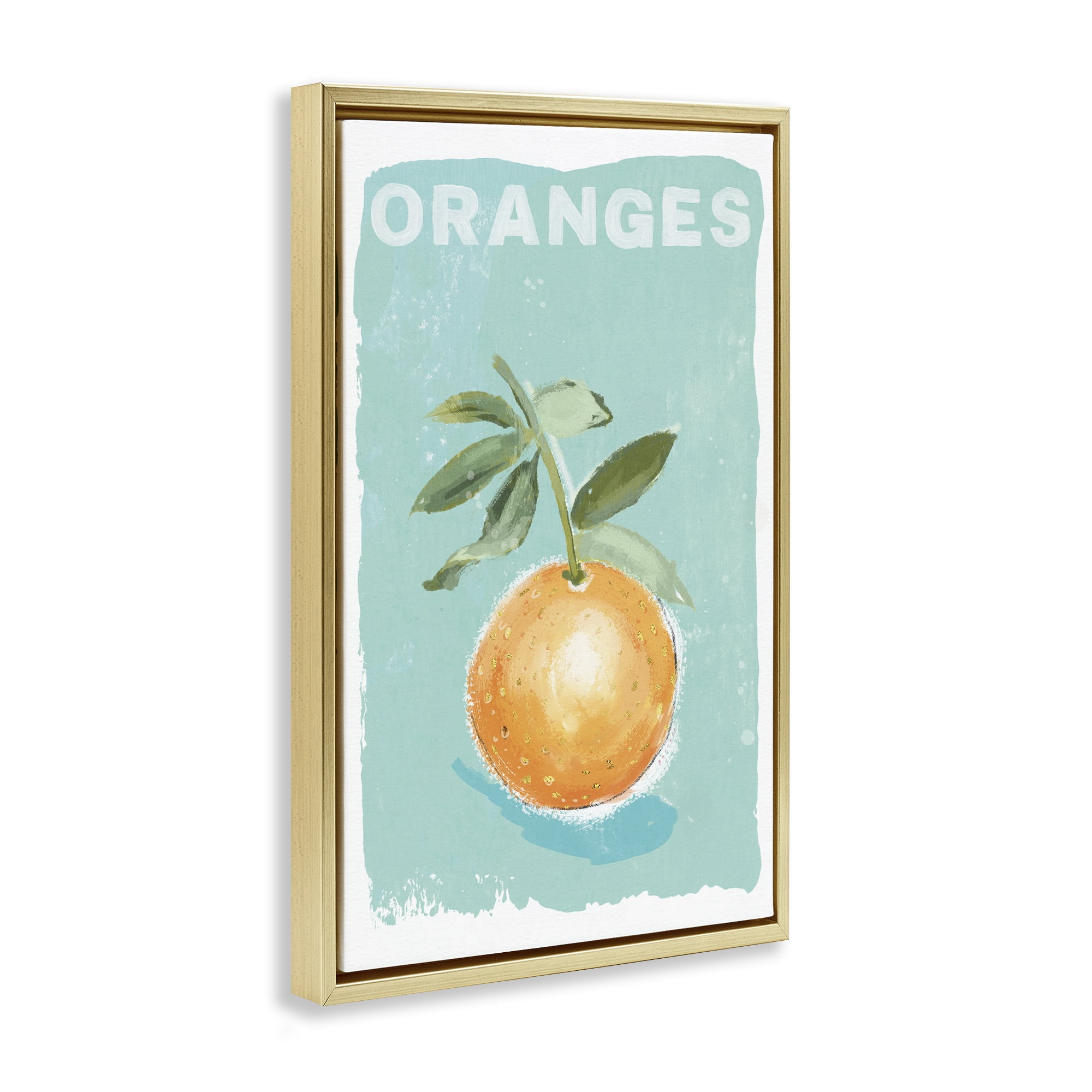 Stupell Industries Orange Twist Motif Gold Framed Floater Canvas Wall Art, design by Chad Barrett