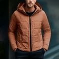 thumbnail image 5 of safuny Men's Zippered Hooded Cardigan Long Sleeve able Soft Fabric Warm Jacket with Zipper Pocket for Outdoor Work Sports Activities Brown L, 5 of 9